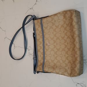 COACH Crossbody Bag ~ Beige and Blue